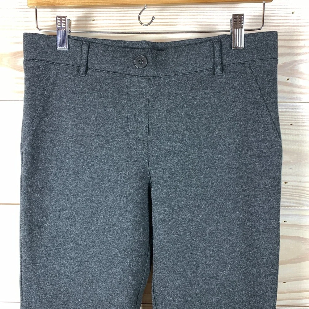 Betabrand‎ Pants Ponte Straight Trouser Women Medium Cropped Gray Casual Minimal